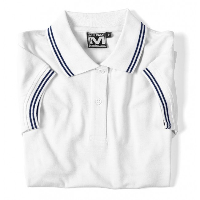 MY-DAY   - POLO - POLO SISSI BIANCA+RIGHE BLU NAVY