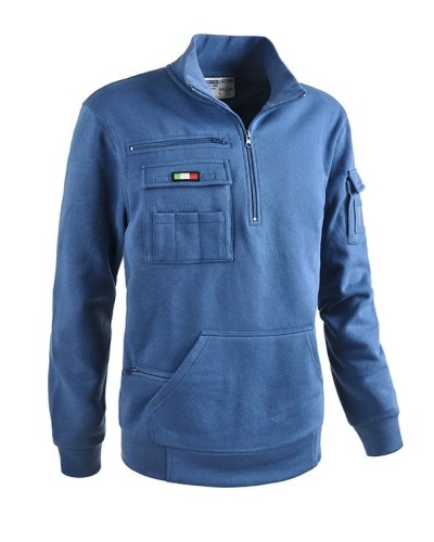 SOTTOZERO- FELPE - Felpa TANK mezza zip, BLU ROYAL