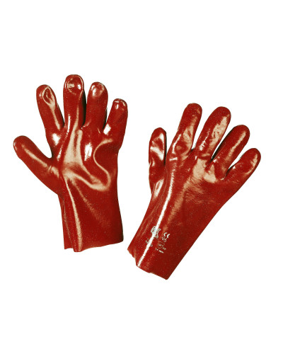 GUANTO PVC ROSSO CM.27
