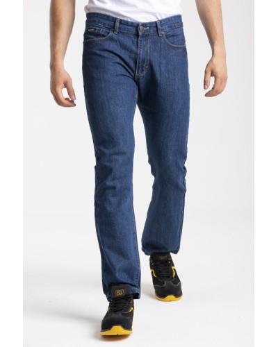WORK5B - Jeans da lavoro in cotone comfort fit Stone washed