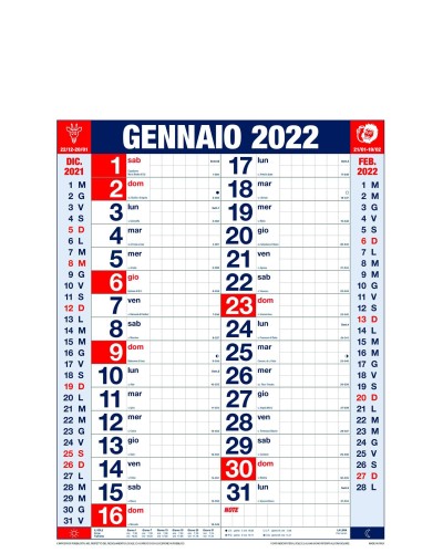 IT21-OL2330 - QUADRETTI - Calendario Olandese